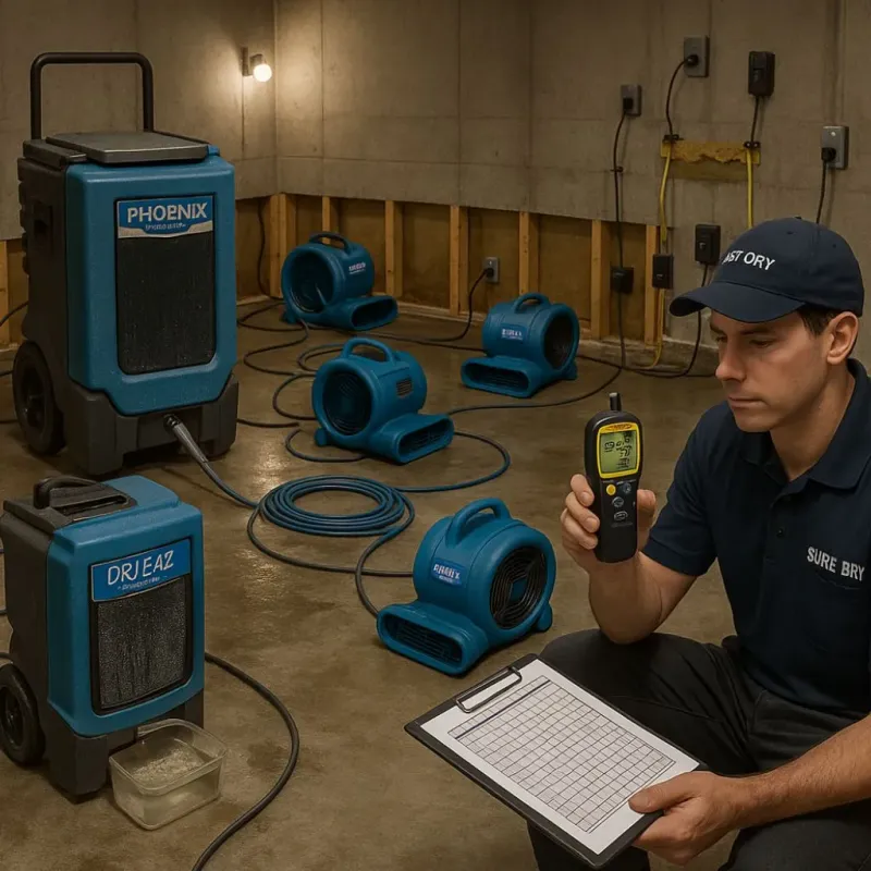 Structural Drying and Dehumidification process in Momence, IL